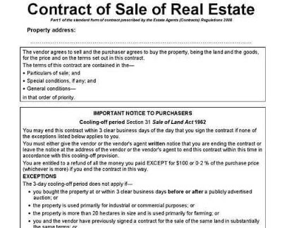 contract of sale of land - a pre-sale land document