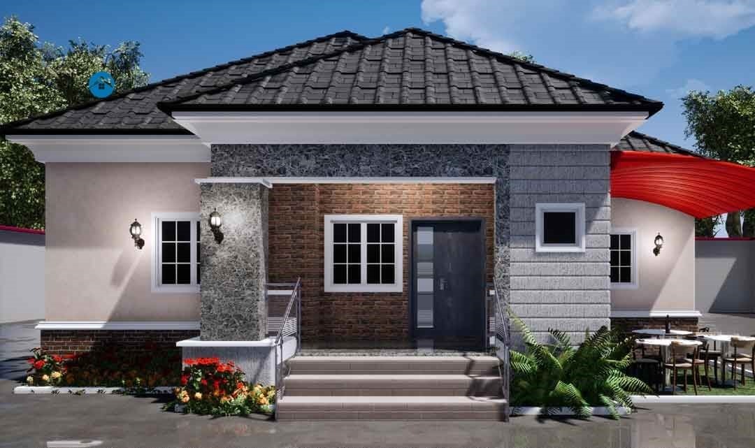 low cost 3 bedroom flat plan on half plot